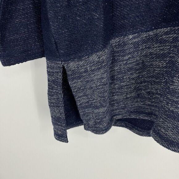 Soft Surroundings Tunic Top Size Large Navy Textured Cowl Neck Knit Long Sleeve - Picture 7 of 8